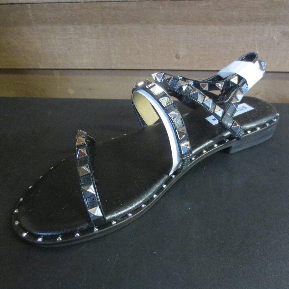 Steve Madden Black Sandals with Metallic Studs